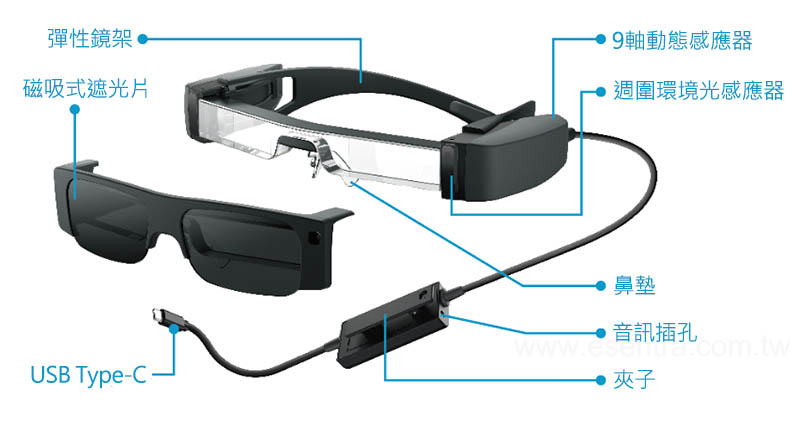 EPSON MOVERIO BT-40SN 次視代 智慧眼鏡｜輕巧鏡架設計｜先創國際