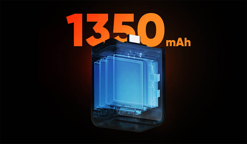 Insta360 One RS 配件-豎拍電池(一英吋全景專用)電池容量1350mAh內容透視產品圖