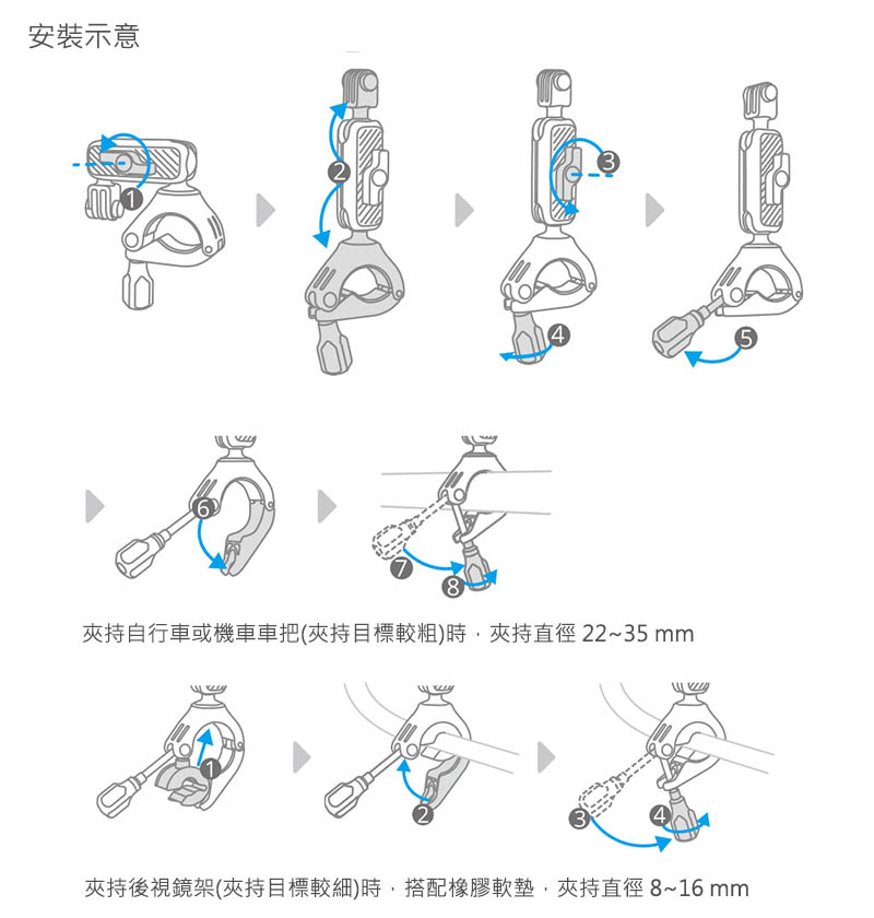 PGYTECH 運動相機騎行支架｜安裝教學｜先創國際